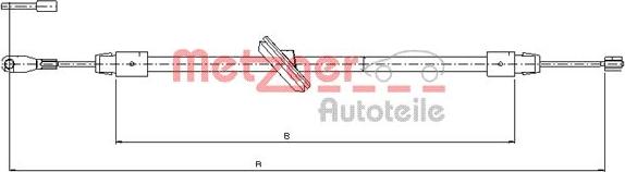 Metzger 10.9457 - Huzal, rögzítőfék parts5.com