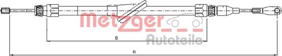 Metzger 10.9433 - Tirette à câble, frein de stationnement parts5.com