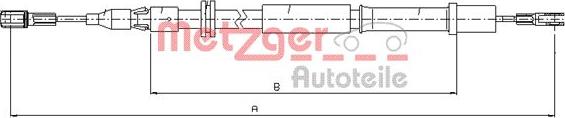 Metzger 10.9832 - Huzal, rögzítőfék parts5.com