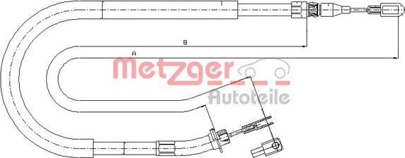 Metzger 10.9874 - Cable de accionamiento, freno de estacionamiento parts5.com