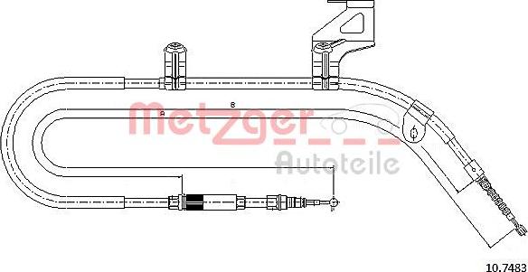 Metzger 10.7483 - Cable de accionamiento, freno de estacionamiento parts5.com