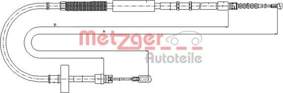 Metzger 10.7537 - Tirette à câble, frein de stationnement parts5.com