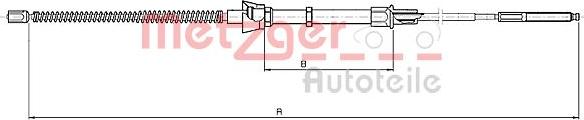 Metzger 10.7136 - Cable de accionamiento, freno de estacionamiento parts5.com