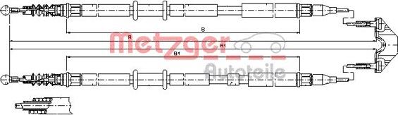 Metzger 11.5952 - Cablu, frana de parcare parts5.com