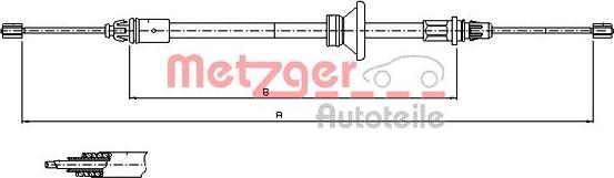 Metzger 11.6801 - Seilzug, Feststellbremse parts5.com