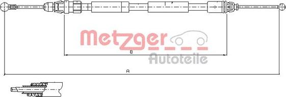 Metzger 11.6807 - Čelično uže, parkirna kočnica parts5.com