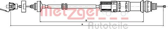 Metzger 11.2199 - Cable de accionamiento, accionamiento del embrague parts5.com