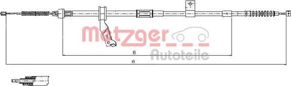 Metzger 17.1483 - Čelično uže, parkirna kočnica parts5.com