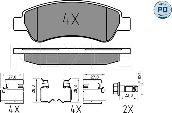 Meyle 025 244 6519/PD - Komplet kočnih obloga, disk kočnica parts5.com