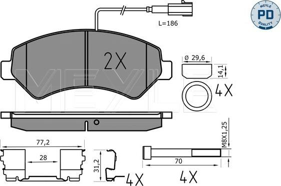 Meyle 025 244 6619-1/PD - Set placute frana,frana disc parts5.com