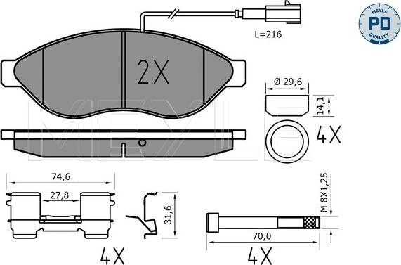 Meyle 025 244 6819-1/PD - Σετ τακάκια, δισκόφρενα parts5.com