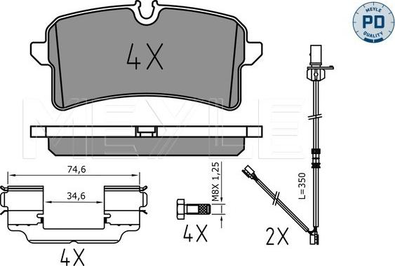 Meyle 025 246 4317/PD - Комплект спирачно феродо, дискови спирачки parts5.com