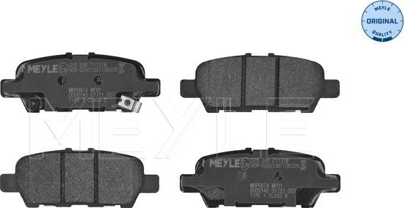 Meyle 025 248 7113/W - Fékbetétkészlet, tárcsafék parts5.com