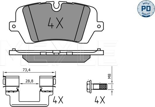 Meyle 025 257 2016/PD - Fékbetétkészlet, tárcsafék parts5.com