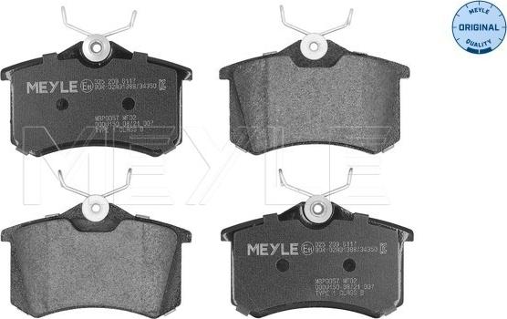 Meyle 025 209 6117 - Kit de plaquettes de frein, frein à disque parts5.com