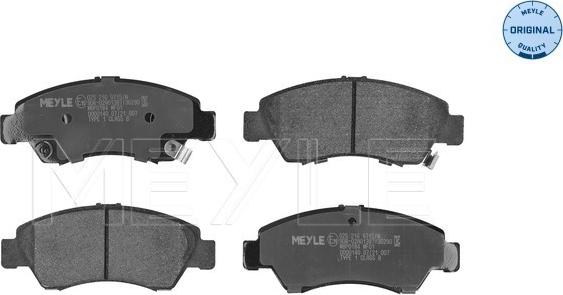 Meyle 025 216 9715/W - Zestaw klocków hamulcowych, hamulce tarczowe parts5.com