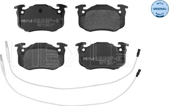 Meyle 025 210 9615/W - Sada brzdových platničiek kotúčovej brzdy parts5.com