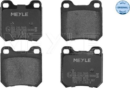 Meyle 025 210 5015 - Komplet kočnih obloga, disk kočnica parts5.com