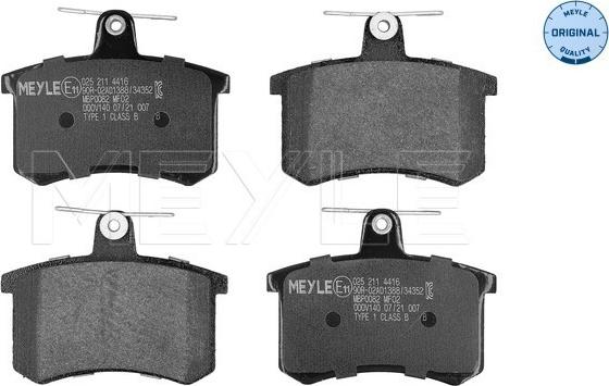 Meyle 025 211 4416 - Set placute frana,frana disc parts5.com