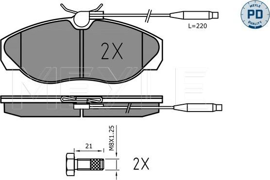 Meyle 025 217 9719/PD - Комплект спирачно феродо, дискови спирачки parts5.com