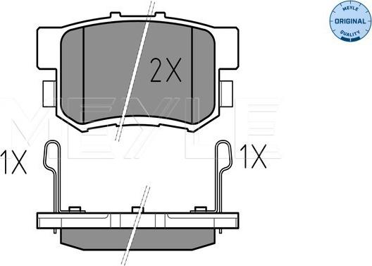 Meyle 025 217 1914/W - Комплект спирачно феродо, дискови спирачки parts5.com