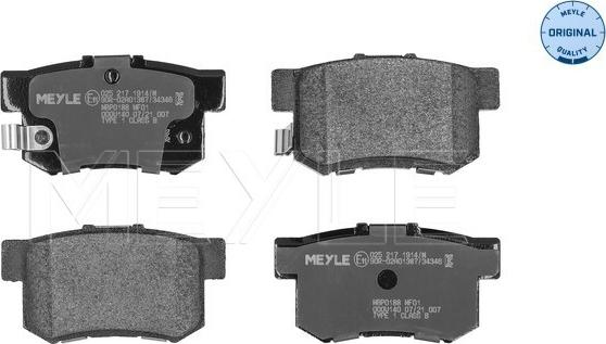 Meyle 025 217 1914/W - Komplet kočnih obloga, disk kočnica parts5.com