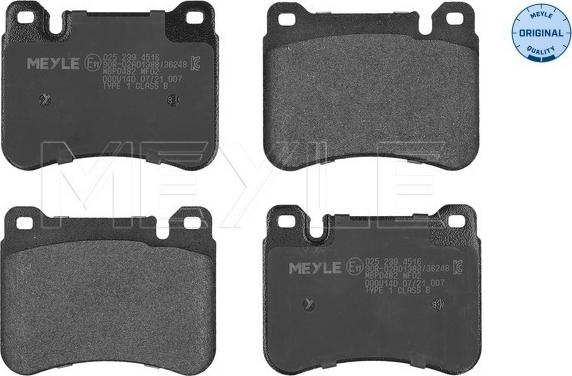 Meyle 025 239 4516 - Brake Pad Set, disc brake parts5.com