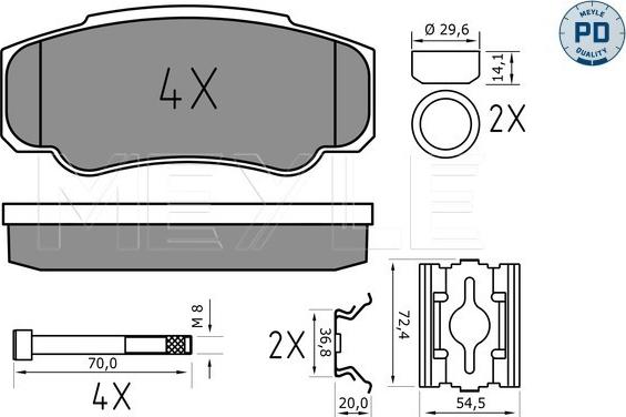 Meyle 025 239 2120/PD - Sada brzdových platničiek kotúčovej brzdy parts5.com