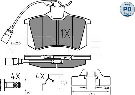 Meyle 025 235 5417/PD - Zestaw klocków hamulcowych, hamulce tarczowe parts5.com