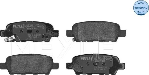 Meyle 025 238 7114/W - Fékbetétkészlet, tárcsafék parts5.com