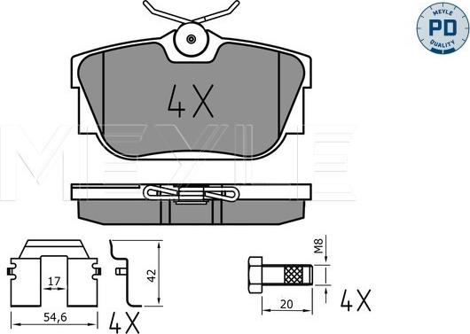 Meyle 025 232 2417/PD - Kit de plaquettes de frein, frein à disque parts5.com