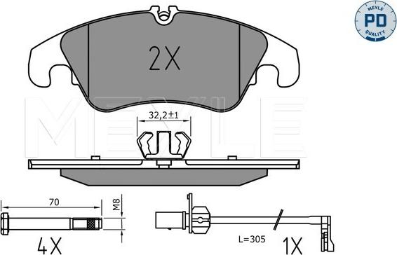 Meyle 025 222 5219/PD - Brake Pad Set, disc brake parts5.com