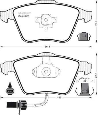 Valeo 302440 - Komplet pločica, disk-kočnica parts5.com