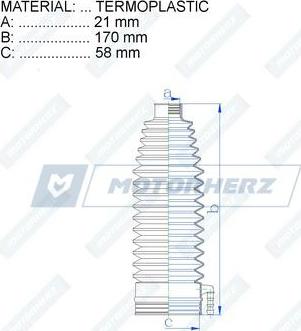 Motorherz RDZ0539MG - Burduf cauciuc, directie parts5.com