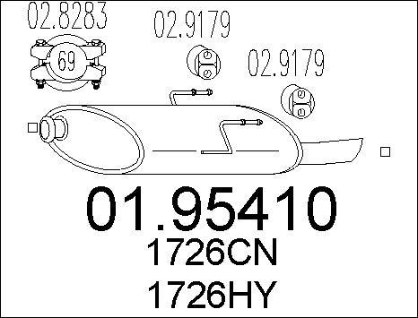 MTS 01.95410 - Silenciador posterior parts5.com