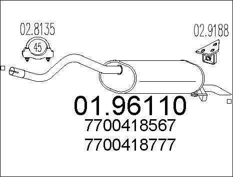 MTS 01.96110 - Silenciador posterior parts5.com