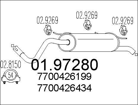 MTS 01.97280 - Silencieux arrière parts5.com