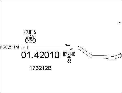 MTS 01.42010 - Tubo de escape parts5.com