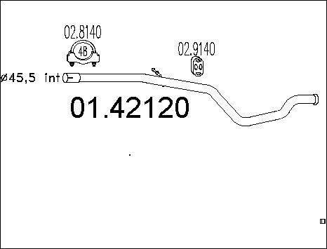 MTS 01.42120 - Rura wydechowa parts5.com