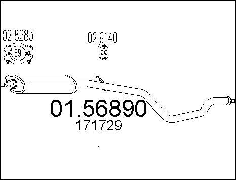 MTS 01.56890 - Keskiäänenvaimentaja parts5.com