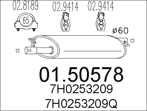 MTS 01.50578 - Middle Silencer parts5.com