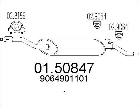 MTS 01.50847 - Középső hangtompító parts5.com