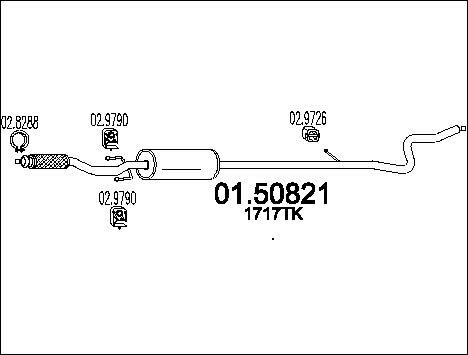 MTS 01.50821 - Stredný tlmič výfuku parts5.com