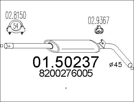 MTS 01.50237 - Tłumik środkowy parts5.com