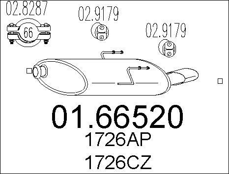 MTS 01.66520 - Silencieux arrière parts5.com