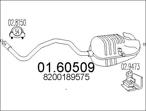 MTS 01.60509 - Silenciador posterior parts5.com