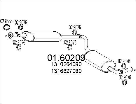 MTS 01.60209 - Silencieux arrière parts5.com