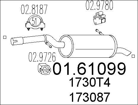 MTS 01.61099 - Koncový tlmič výfuku parts5.com