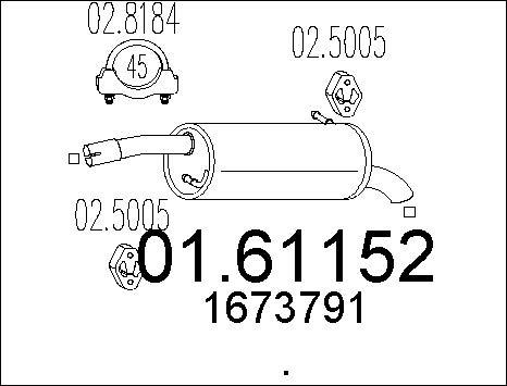 MTS 01.61152 - End Silencer parts5.com