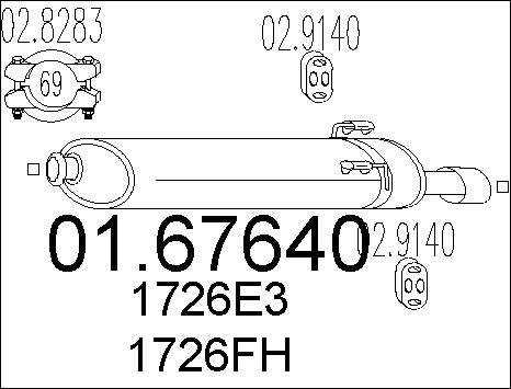 MTS 01.67640 - Takaäänenvaimentaja parts5.com